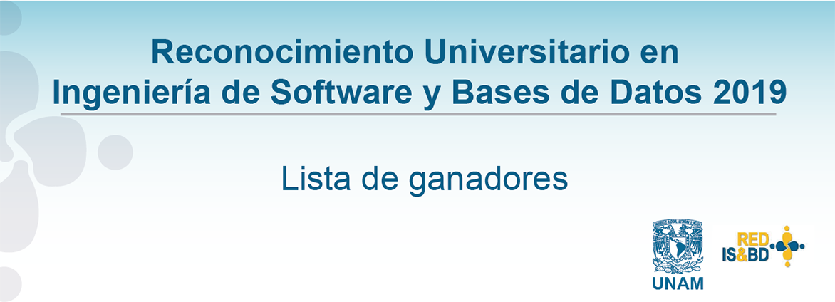 Reconocimiento Universitario en Ingeniería de Software y Bases de Datos, Emisión 2019
